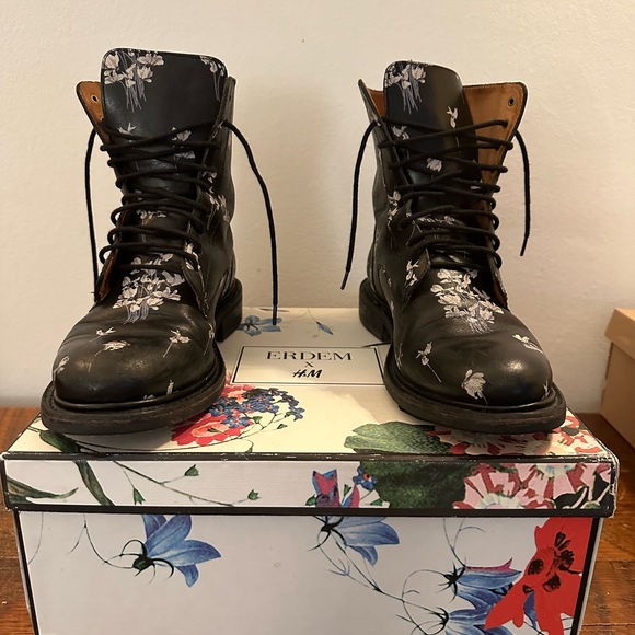 Erdem x H&M Ladies Leather Floral Lace-up Boots - Picture 10 of 11
